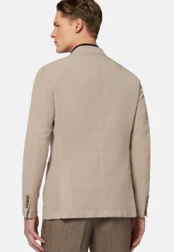 Giacca Tortora In Tencel Lino Cotone
