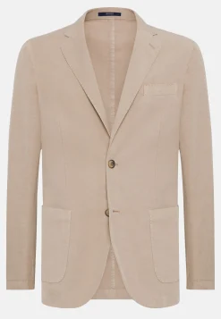 Giacca Tortora In Tencel Lino Cotone