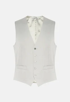 Gilet Grigio Perla In Lana