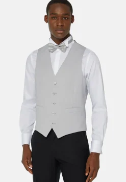 Gilet Grigio Perla In Misto Lana
