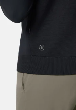 Gilet Nero In Maglia Riciclata E Jersey Tecnico