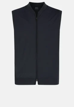 Gilet Nero In Maglia Riciclata E Jersey Tecnico