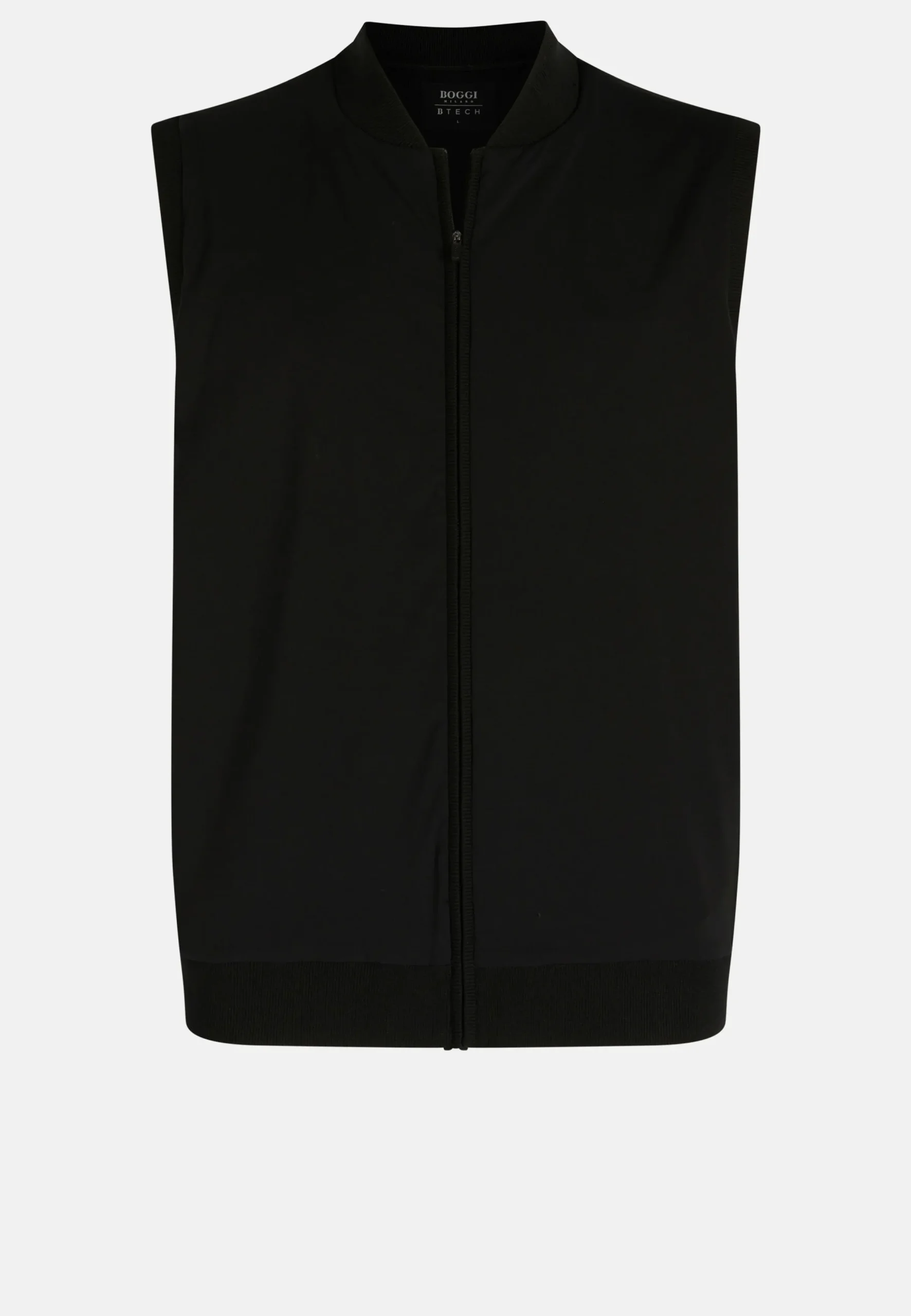 Gilet Nero In Maglia Riciclata E Jersey Tecnico