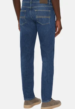 Jeans In Denim Elasticizzato Blu Scuro