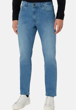 Jeans In Denim Elasticizzato Blu Chiaro