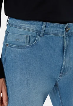 Jeans In Denim Elasticizzato Blu Chiaro