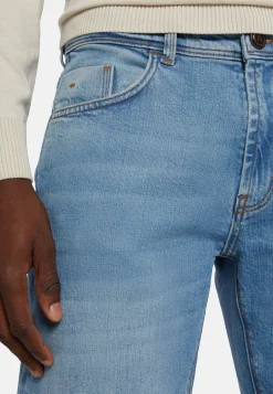 Jeans In Denim Elasticizzato Blu Chiaro
