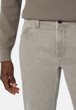 Jeans In Denim Elasticizzato Tortora