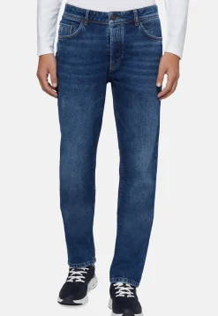 Jeans In Denim Elasticizzato Blu Scuro