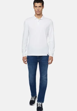 Jeans In Denim Elasticizzato Blu Scuro