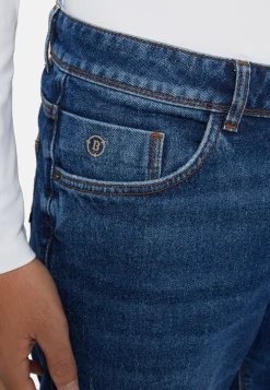 Jeans In Denim Elasticizzato Blu Scuro