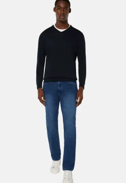 Jeans In Denim Elasticizzato Blu Chiaro