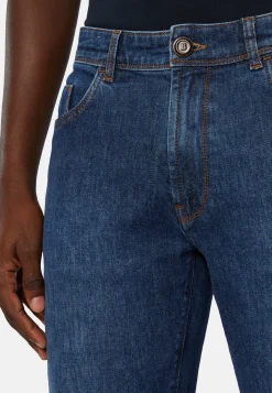 Jeans In Denim Elasticizzato Blu Medio