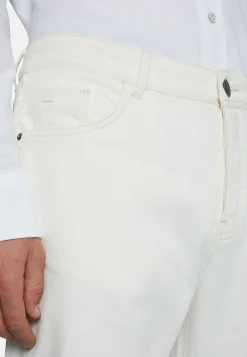 Jeans In Denim Elasticizzato Crema