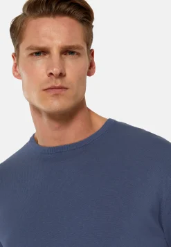 Maglia Girocollo Beige In Cotone Pima