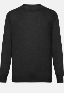 Maglia Girocollo Marrone In Cashmere Superfine