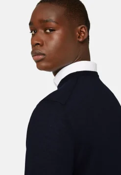 Maglia Girocollo Marrone In Cashmere Superfine