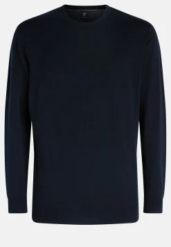 Maglia Girocollo Navy In Cotone Pima