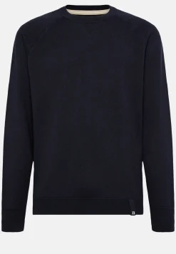 Maglia Girocollo Navy In Cotone Seta Cashmere