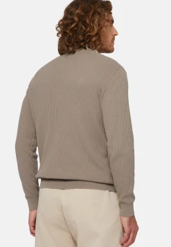 Maglia Girocollo Tortora In Cotone