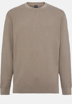 Maglia Girocollo Tortora In Cotone