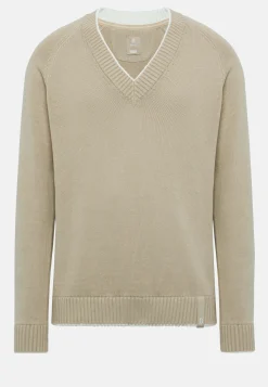 Maglia Scollo V Bianco In Cotone Organico