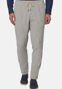 Pantaloni City In Seersucker Elasticizzato