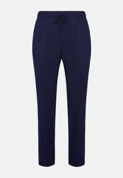 Pantaloni City In Seersucker Di Lana Elasticizzato