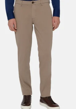 Pantaloni In Cotone Tencel Elasticizzato