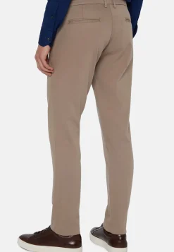 Pantaloni In Cotone Tencel Elasticizzato