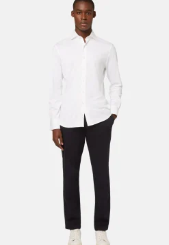 Pantaloni In Cotone Tencel Elasticizzato