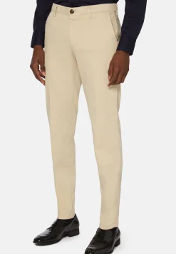 Pantaloni In Cotone Tencel Elasticizzato