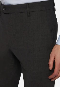 Pantaloni In Lana Lavabile Elasticizzata