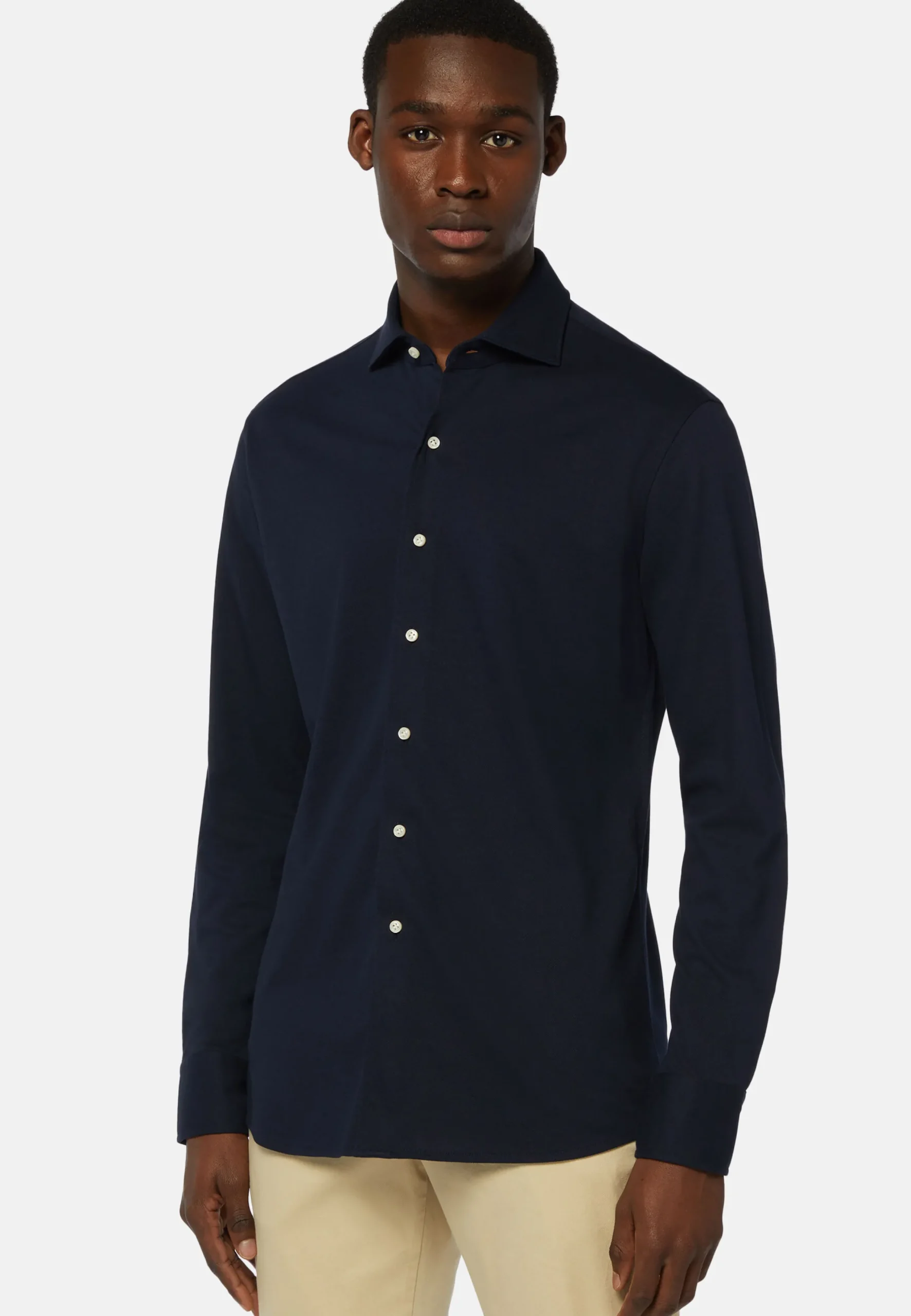 Polo Camicia In Piqué Di Cotone Regular Fit