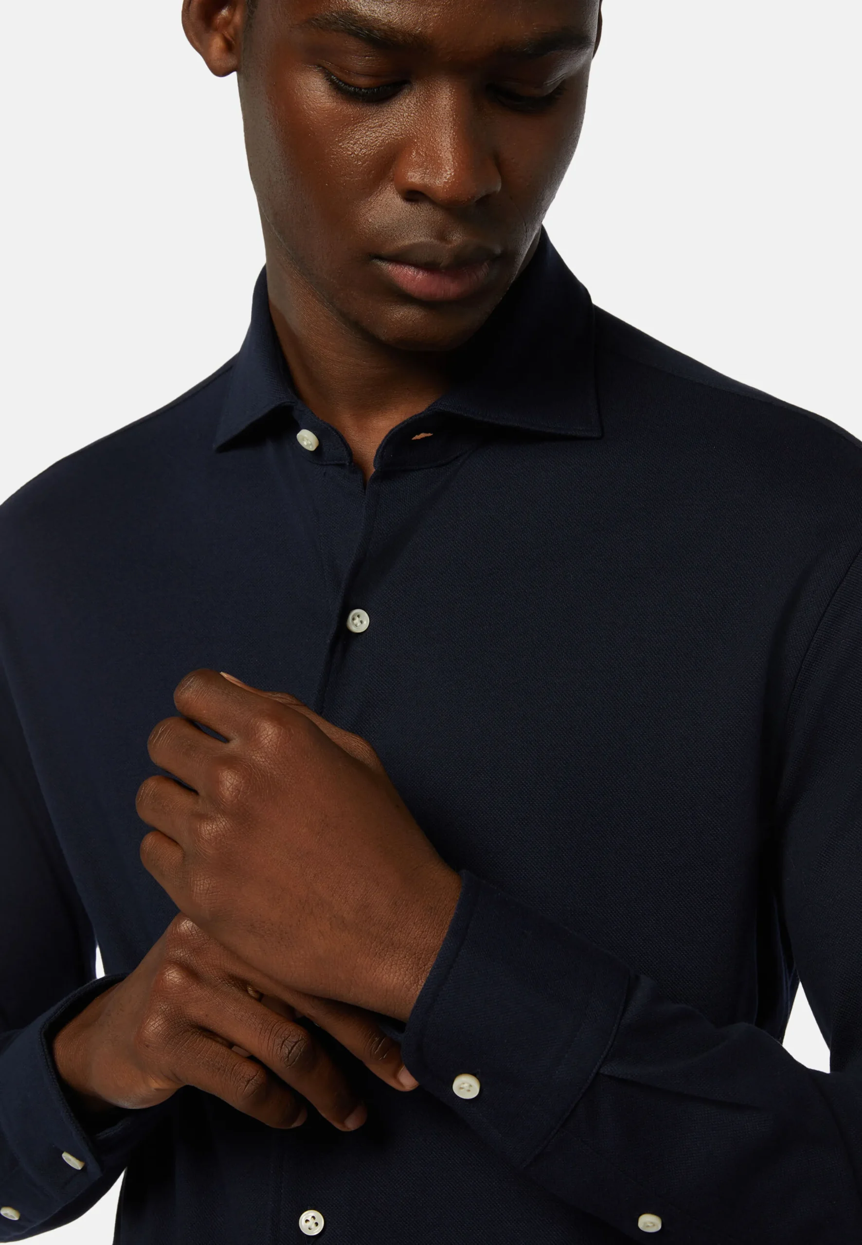 Polo Camicia In Piqué Di Cotone Regular Fit