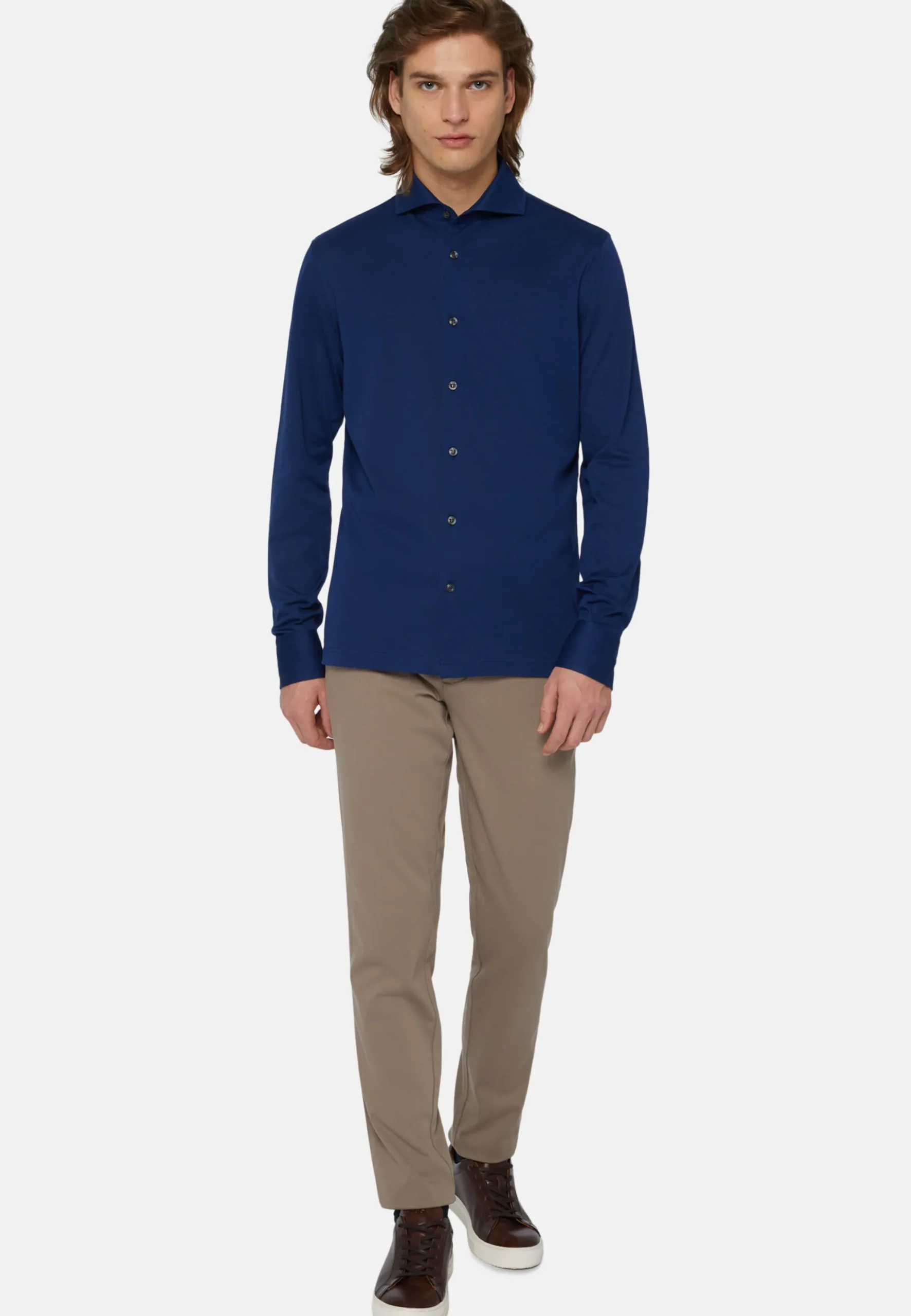 Polo Camicia In Piquè Filo Di Scozia Slim Fit
