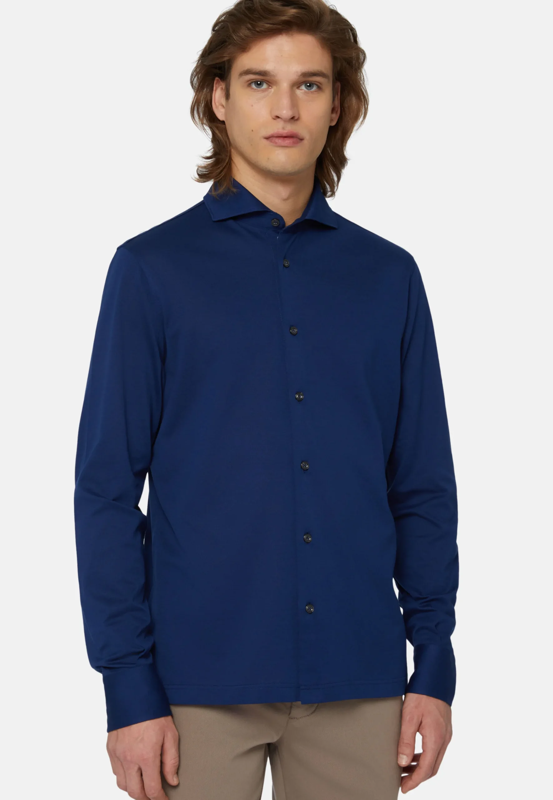 Polo Camicia In Piquè Filo Di Scozia Slim Fit