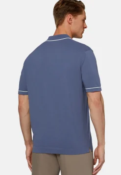 Polo Di Maglia Marrone In Cotone Crêpe