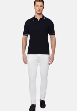Polo Di Maglia Marrone In Cotone Crêpe