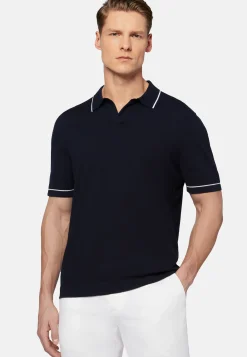 Polo Di Maglia Marrone In Cotone Crêpe