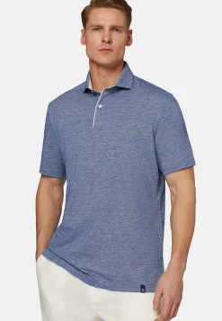 Polo In Piquè Di Cotone Lino