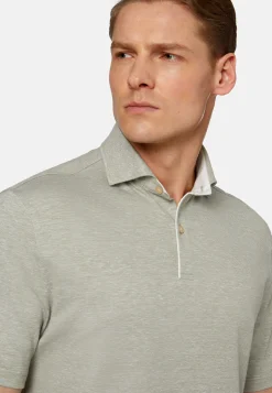 Polo In Piquè Di Cotone Lino