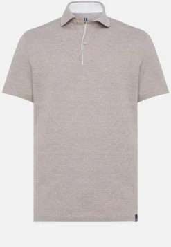 Polo In Piquè Di Cotone Lino