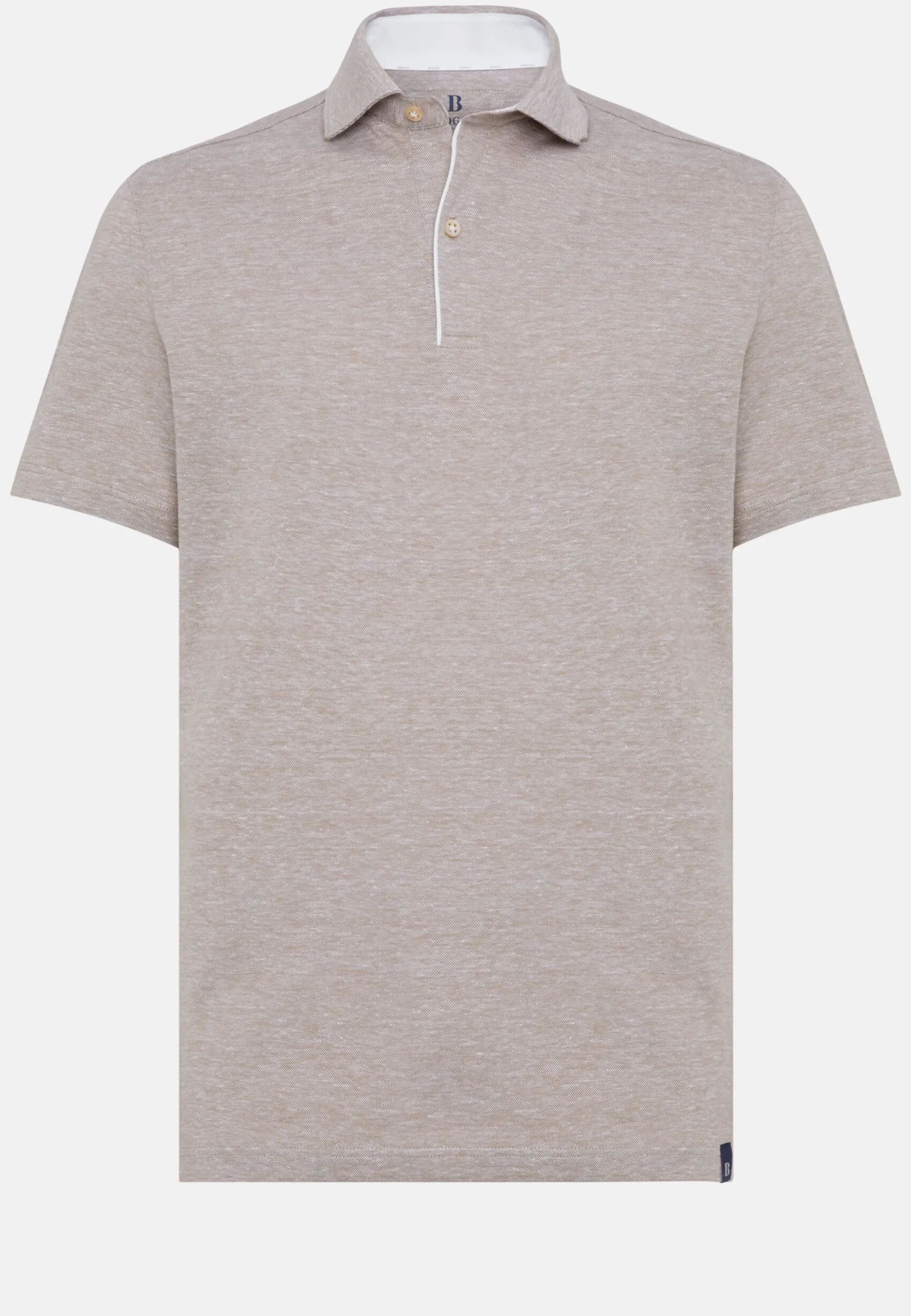 Polo In Piquè Di Cotone Lino