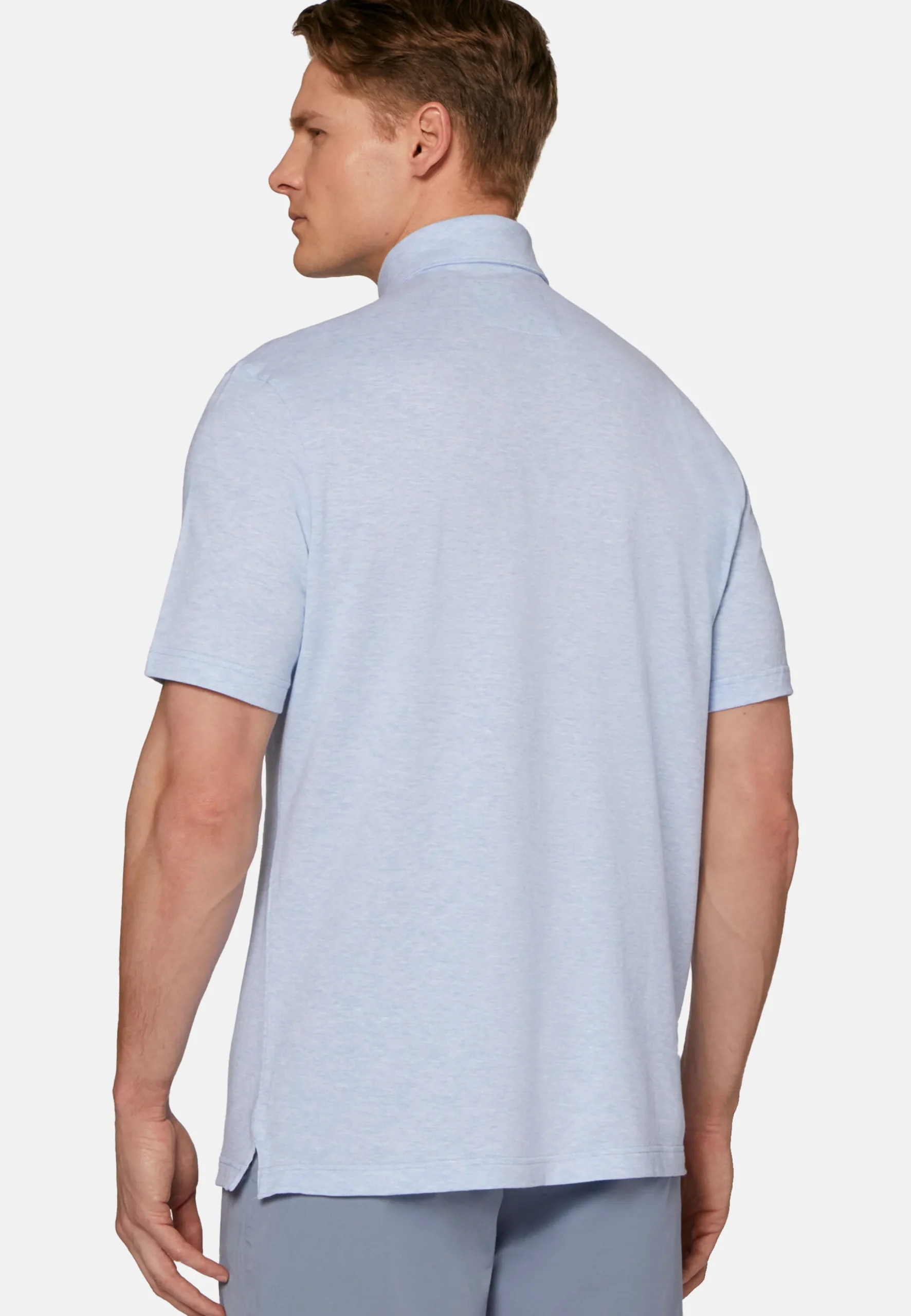 Polo In Piquè Di Cotone Lino