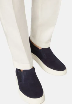 Slip-On In Pelle Scamosciata Navy Blu