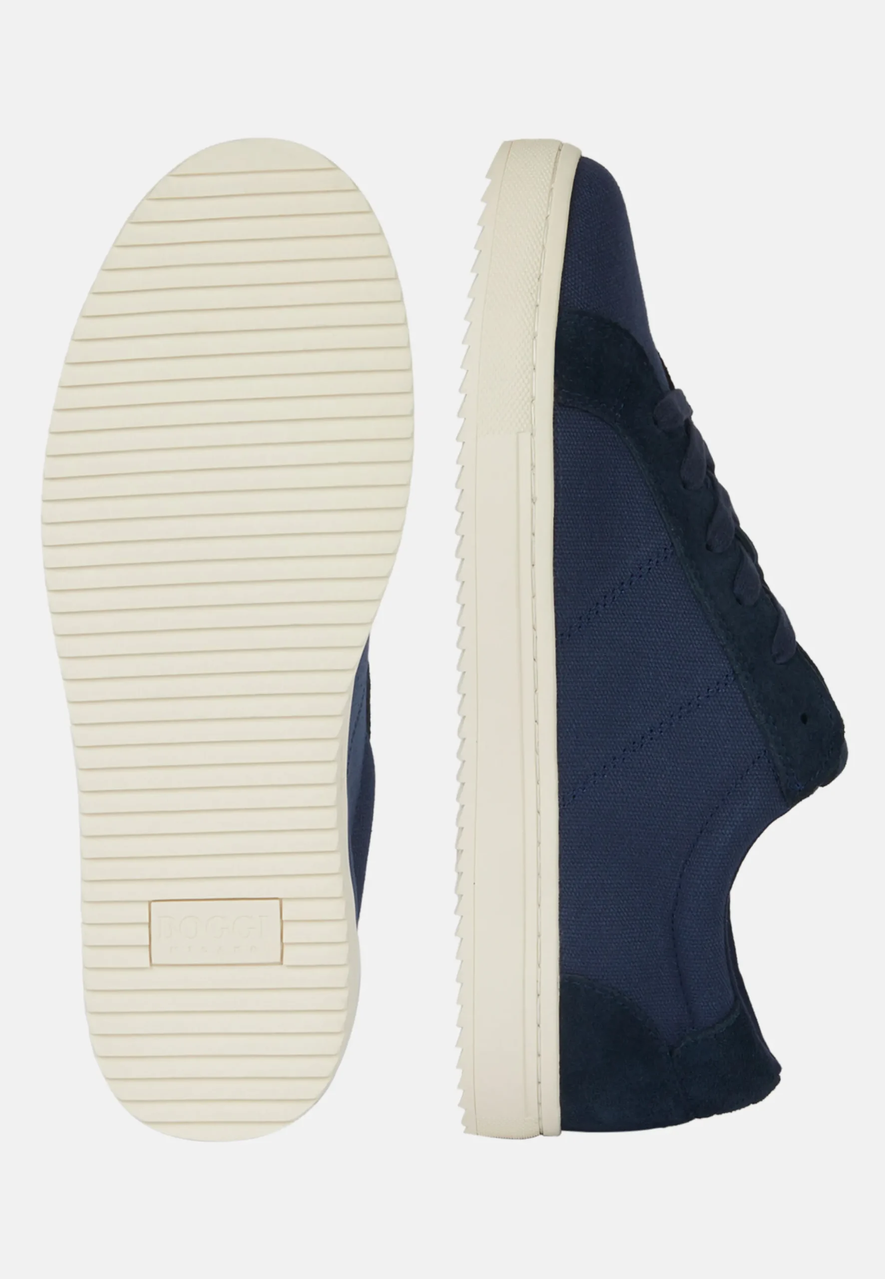 Sneakers In Canvas E Suede Navy Blu