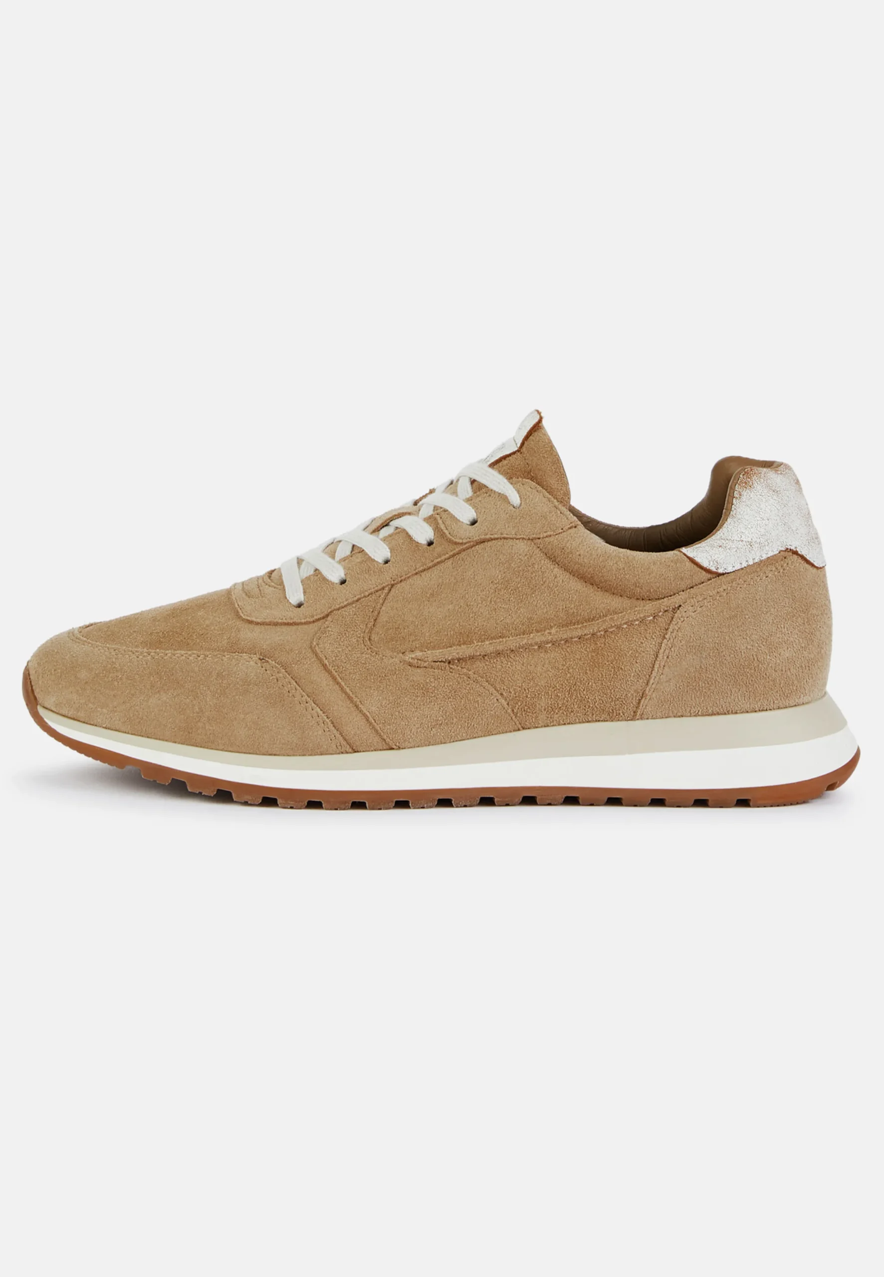 Sneakers In Pelle Scamosciata Azzurre E Beige