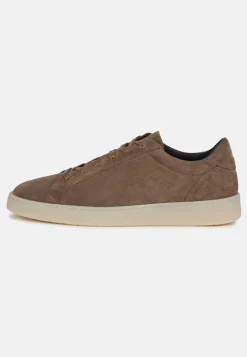 Sneakers In Pelle Scamosciata Taupe