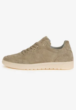 Sneakers In Pelle Scamosciata Taupe